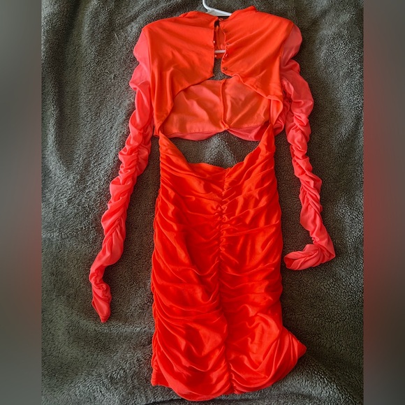 Brand New! Fashion Nova Neon Orange Dress - Picture 7 of 9